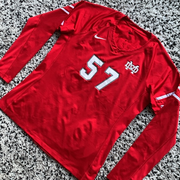 Nike Mater Dei High School Girls Volleyball Jersey Red Long Sleeve Stretch Large - Picture 3 of 14